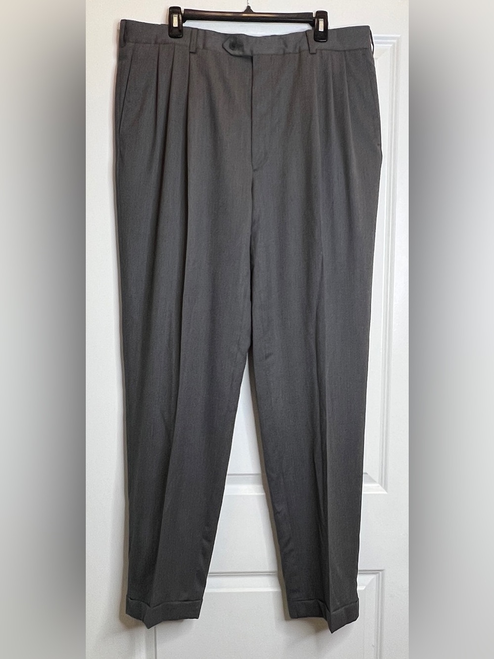 Paul Dione Vintage Wool Pleated Dress Pants Mens 38x34 Charcoal Gray